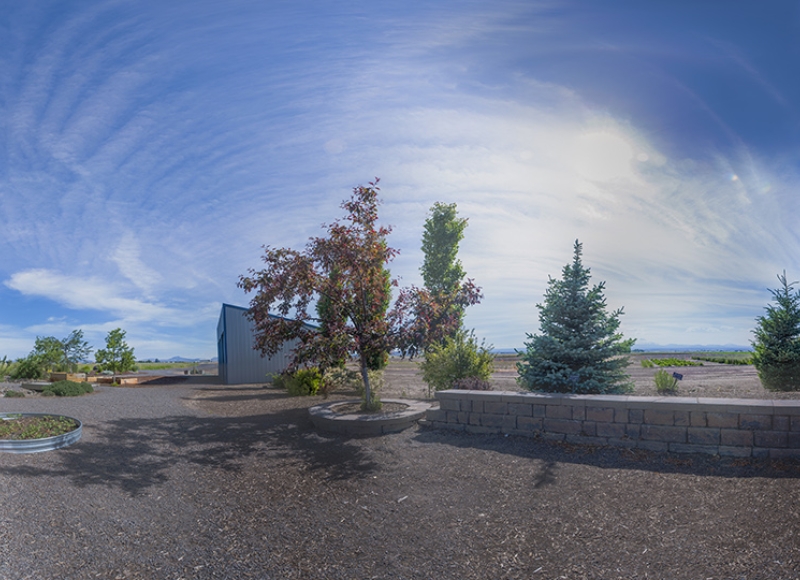 360 degree panoramic photo of Central Oregon Agricultural Research Center (COARC) grounds.